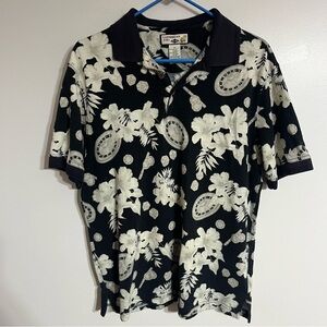 Caribbean Joe Medium Hawaiian Shirt GAMBLING Roulette CHIPS Cigar‎ DICE Casino